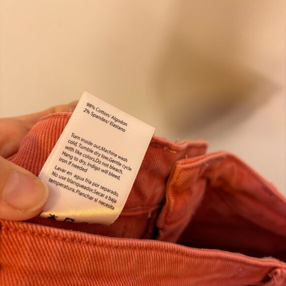 Risen Jeans Peachy Orange Cotton Straight Leg Jeans 27 - Picture 7 of 7